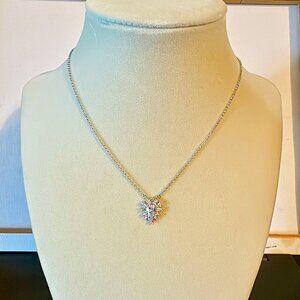 Rhodium Necklace with Cubic Zirconia